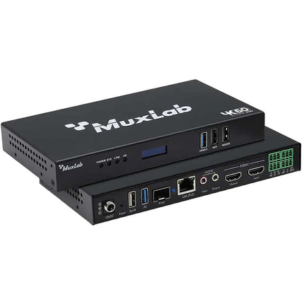 MuxLab HDMI sobre IP Transceptor 4K60 Extensión 100m PoE SFP