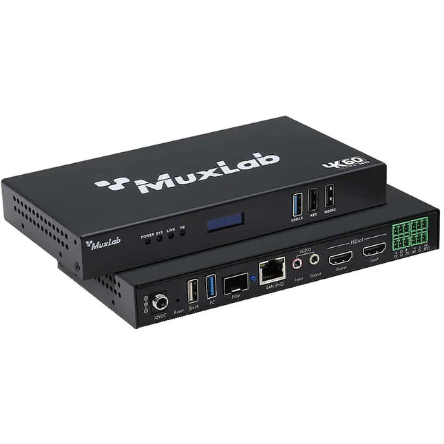 MuxLab HDMI sobre IP Transceptor 4K60 Extensión 100m PoE SFP