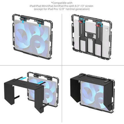 SmallRig Universal Cage para iPad con Parasol Desmontable y Sujeción Rápida