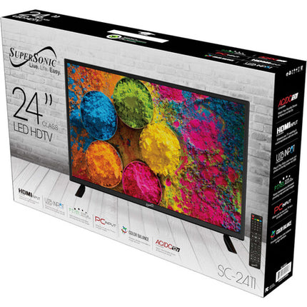 Supersonic SC-2411 Televisor LED HD 24" 1366x768 con HDMI y USB