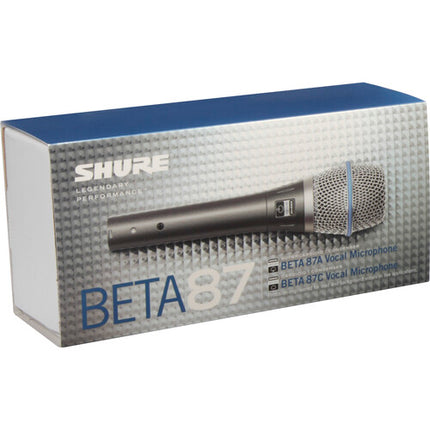Shure Beta 87A Micrófono Condensador Supercardioide para Estudio y Escenario con Adaptador y Funda