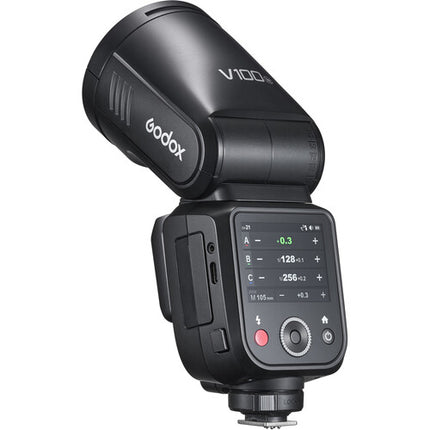Godox V100 Flash para Nikon 100W Zoom 28-105mm con batería VB30