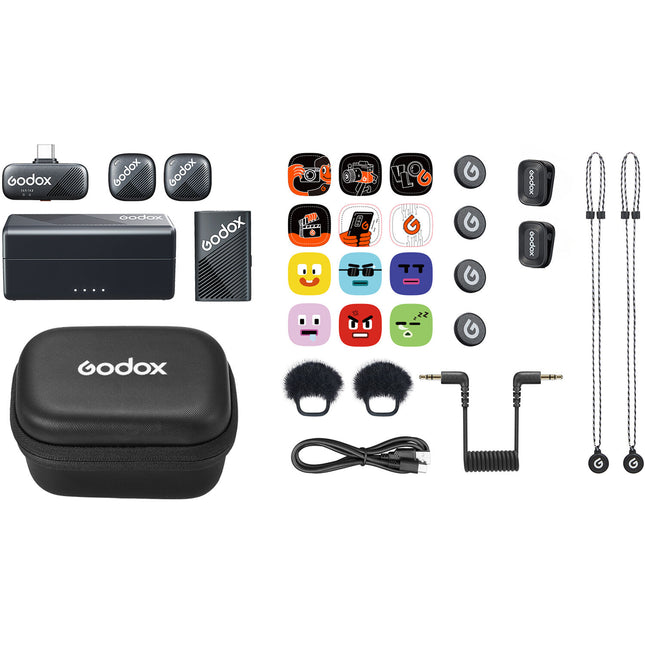 Godox Cube-C Sistema Micrófono Inalámbrico 2 Personas 984 Pies 10 Horas Batería Kit Combo