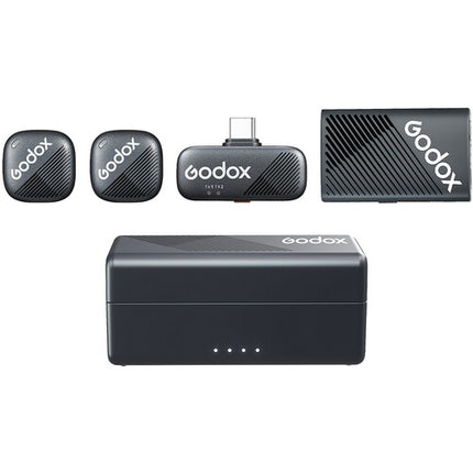 Godox Cube-C Sistema Micrófono Inalámbrico 2 Personas 984 Pies 10 Horas Batería Kit Combo