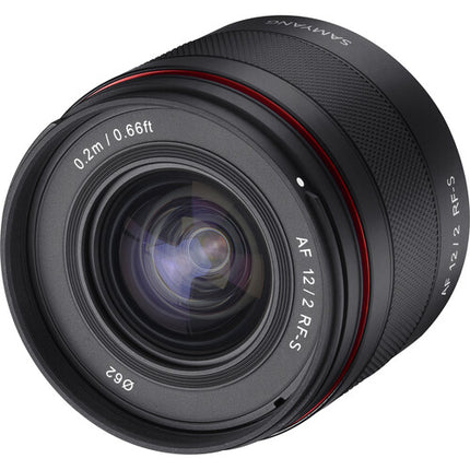 Samyang 12mm f2 AF objetivo gran angular para Canon RF f2-f22 7 hojas