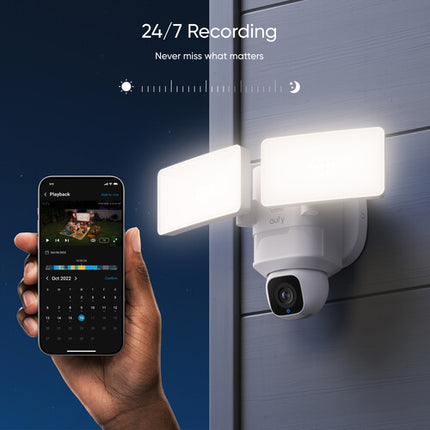 eufy Security E30 Cámara de Seguridad Exterior 2K 360° Pan y Tilt 3x2000 Lúmenes