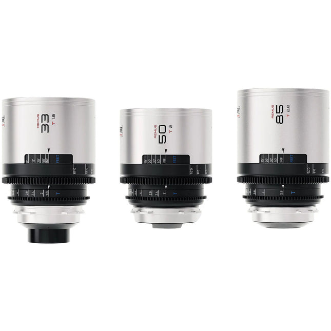 BLAZAR LENS Remus Pack de 3 lentes anamórficos 33 50 85mm T2.0 plata