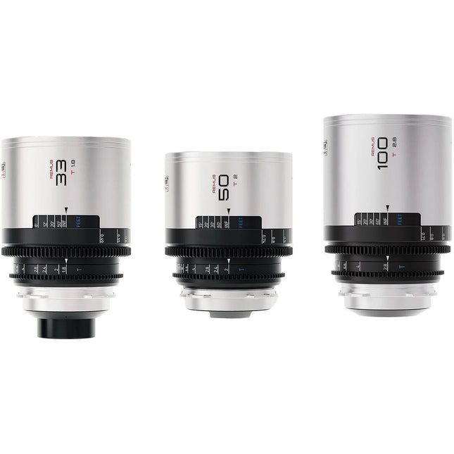 BLAZAR LENS Remus Set de 3 lentes anamórficos 33 50 100mm T1.8 T2.8 Estuche rígido