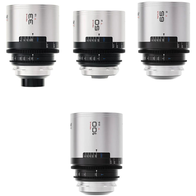 BLAZAR LENS Remus set de 4 lentes anamórficos 33 50 65 100mm F2 T2 con estuche rígido