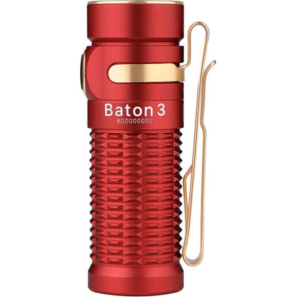 Olight Baton 3 Premium Edition Linterna LED Roja 1200 Lúmenes IPX8 con Carga Inalámbrica