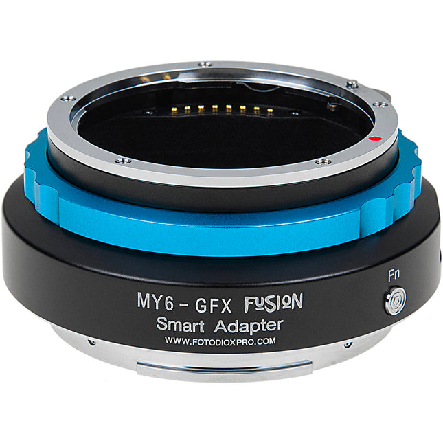 Adaptador FotodioX FUSION para lentes Mamiya 6 a FUJIFILM G con botón calibración y firmware USB