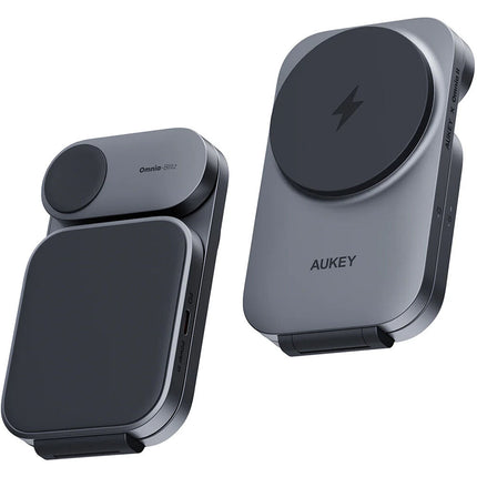 AUKEY MagFusion Z Estación de carga inalámbrica plegable 15W Qi2 3 en 1