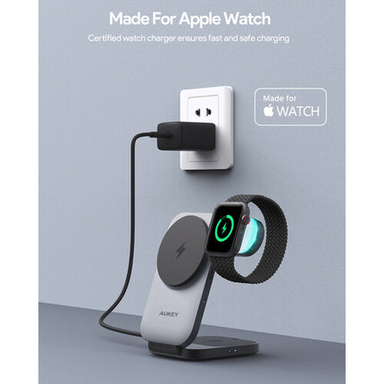 AUKEY MagFusion Z Estación de carga inalámbrica plegable 15W Qi2 3 en 1