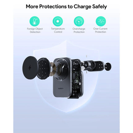AUKEY MagFusion Z Estación de carga inalámbrica plegable 15W Qi2 3 en 1