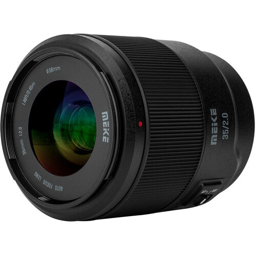 Meike 35mm f2 AF Lente para Sony E Distancia Mínima 1.5 pies Diáfragma 9 Hojas