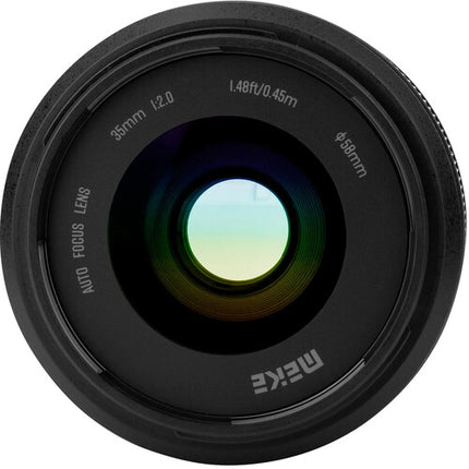 Meike 35mm f2 AF Lente para Sony E Distancia Mínima 1.5 pies Diáfragma 9 Hojas