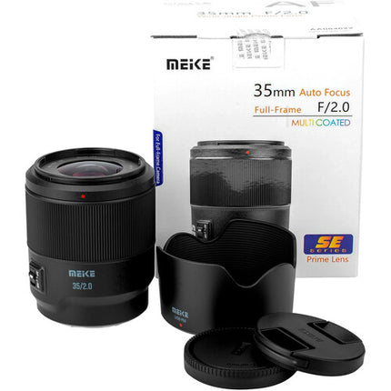 Meike 35mm f2 AF Lente para Sony E Distancia Mínima 1.5 pies Diáfragma 9 Hojas