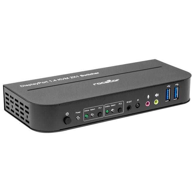 Rocstor SolidKVM SK05 Switch KVM DisplayPort 1.4 y USB 3.0 4K 4096x2160 con control remoto IR