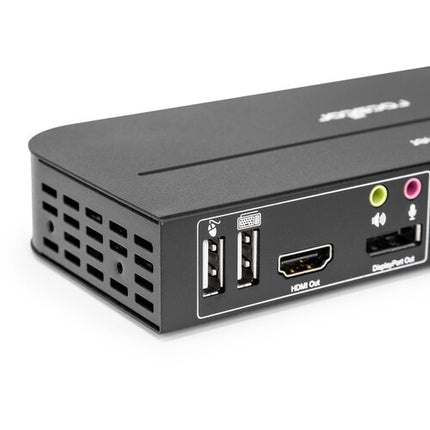 Rocstor SolidKVM SK05 Switch KVM DisplayPort 1.4 y USB 3.0 4K 4096x2160 con control remoto IR