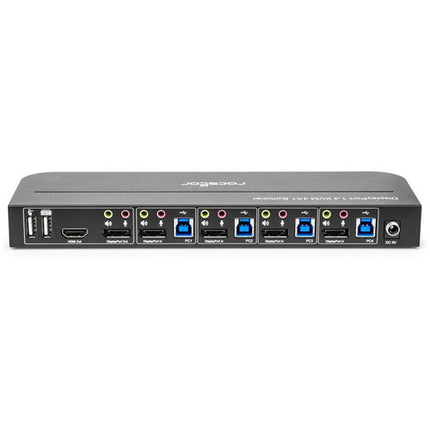 Rocstor SolidKVM SK04 Switch KVM DisplayPort 1.4 USB 3.0 Soporta 4 Sistemas 4K