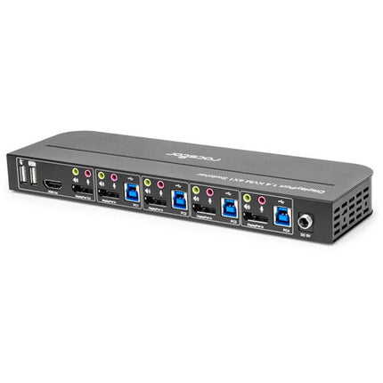 Rocstor SolidKVM SK04 Switch KVM DisplayPort 1.4 USB 3.0 Soporta 4 Sistemas 4K