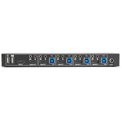 Rocstor SolidKVM SK04 Switch KVM DisplayPort 1.4 USB 3.0 Soporta 4 Sistemas 4K