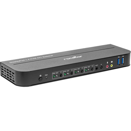 Rocstor SolidKVM SK04 Switch KVM DisplayPort 1.4 USB 3.0 Soporta 4 Sistemas 4K