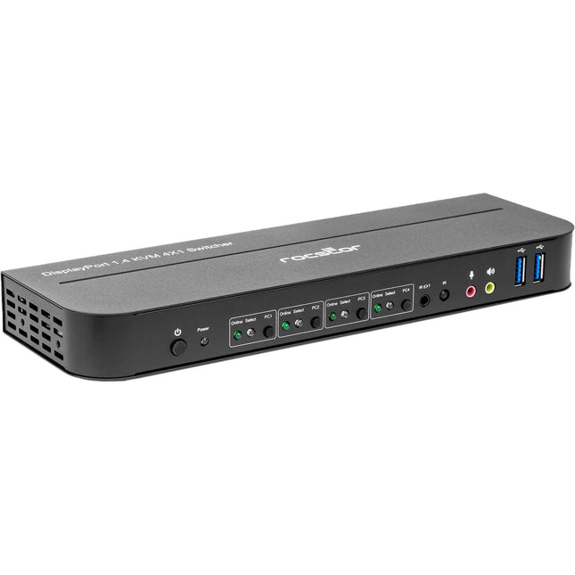 Rocstor SolidKVM SK04 Switch KVM DisplayPort 1.4 USB 3.0 Soporta 4 Sistemas 4K
