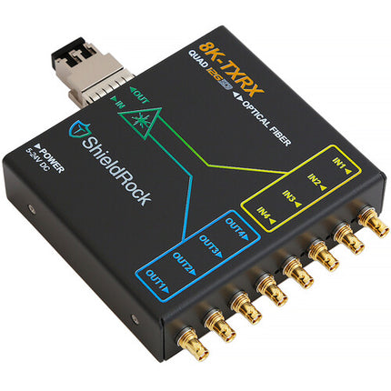 ShieldRock Quad 12G-SDI Extensor Óptico Transceptor SM QSFP+ 6.2 Millas 8K 48G