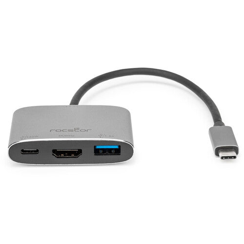 Rocstor Adaptador USB-C 3 en 1 Multiport HDMI USB-A 5 Gb/s 140W PD