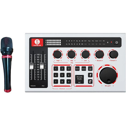 Sabinetek SabineCast mezclador de audio Bluetooth con ecualizador de 3 bandas y micrófono condensador portátil