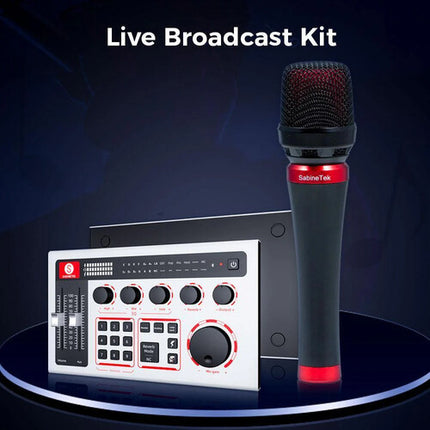 Sabinetek SabineCast mezclador de audio Bluetooth con ecualizador de 3 bandas y micrófono condensador portátil