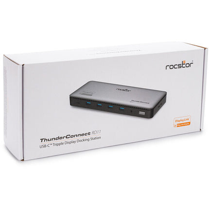 Rocstor ThunderConnect RD11 estación de acoplamiento USB-C triple pantalla 4K UHD 134W PD