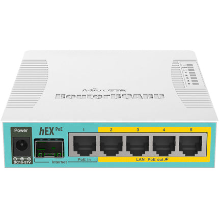 MikroTik hEX PoE Router Gestionado 5 Puertos PoE+ 800 MHz CPU 128MB RAM