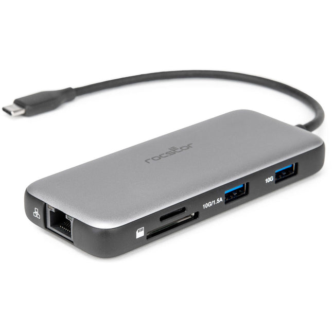 Rocstor 8-en-1 USB-C 3.2 Gen 2 Hub con HDMI dual 4K y Ethernet Gigabit