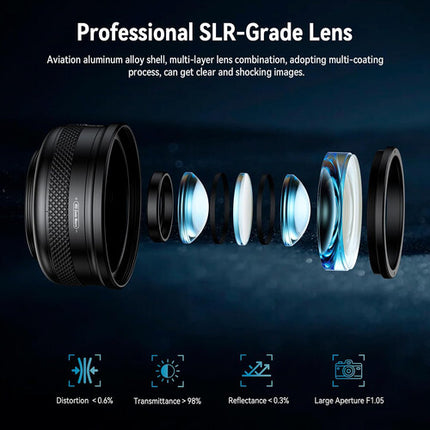 Apexel Lente Macro 10-20x con Zoom 2x y Enfoque Cercano para Smartphone