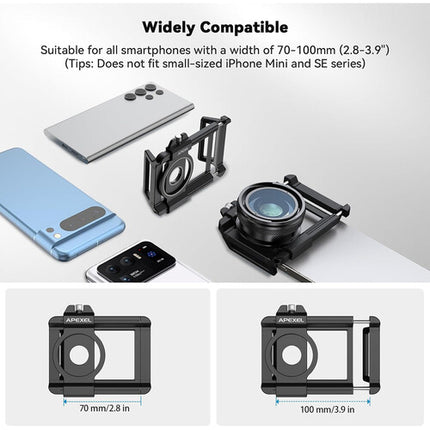 Apexel Lente Macro 10-20x con Zoom 2x y Enfoque Cercano para Smartphone