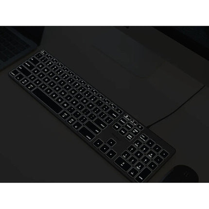 Macally Teclado Retroiluminado Dual USB A y C con Hub USB 3 Puertos para Mac