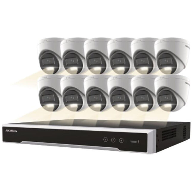 Hikvision EKI-K164T412H NVR 16 canales 8MP HDD 4TB y 12 cámaras 4MP visión nocturna