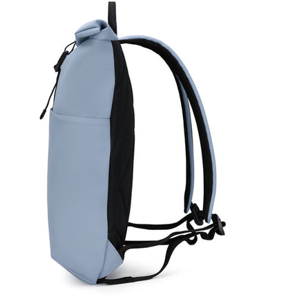 Swissdigital LAMONE Mochila Rolltop Azul Claro 13L Tela Resistente Agua Puerto USB