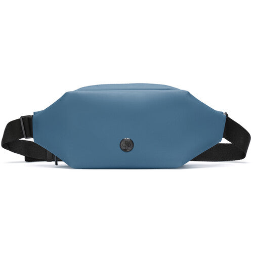 Swissdigital LAMONE Bolsa Sling Azul Oscuro 2L Tela Resistente al Agua Protección RFID