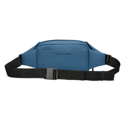 Swissdigital LAMONE Bolsa Sling Azul Oscuro 2L Tela Resistente al Agua Protección RFID