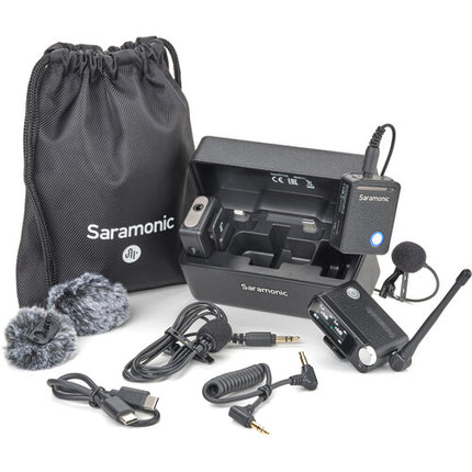 Saramonic Ultra Sistema Micrófonos Lavalier Inalámbricos Digitales 984' Alcance Negra