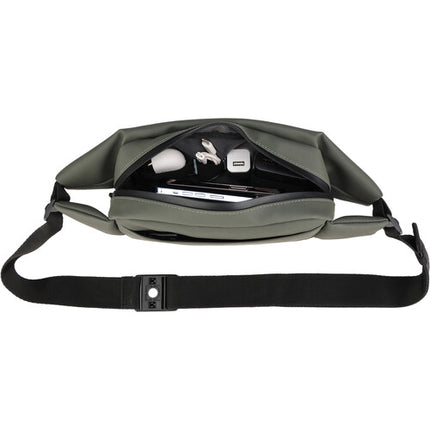Swissdigital LAMONE Bolso Bandolera Verde Oscuro 2L Resistente al Agua con Protección RFID