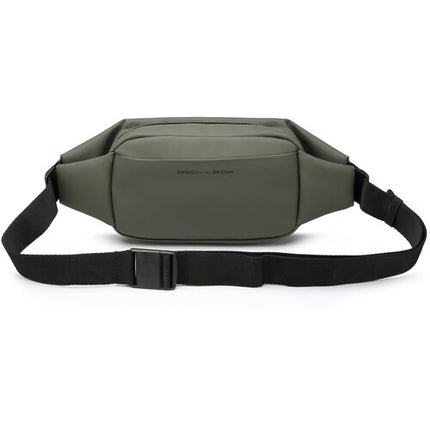 Swissdigital LAMONE Bolso Bandolera Verde Oscuro 2L Resistente al Agua con Protección RFID