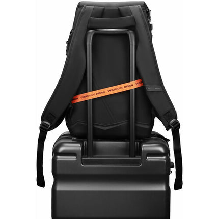 Swissdigital SEON L mochila negra con puerto USB compartimentos para laptop 16" y tablet 12.9"