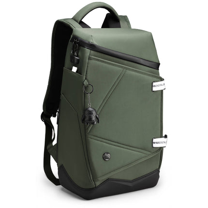 Swissdigital SEON L Mochila Dark Green Compartimentos para Laptop 16" y Tablet 12.9" Puerto USB integrado resistente al agua