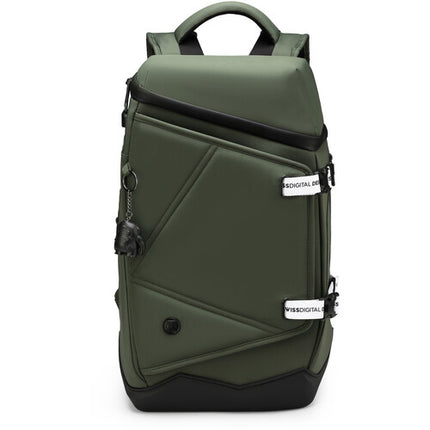 Swissdigital SEON L Mochila Dark Green Compartimentos para Laptop 16" y Tablet 12.9" Puerto USB integrado resistente al agua