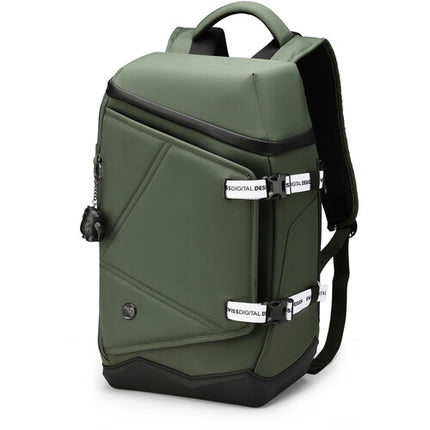 Swissdigital SEON L Mochila Dark Green Compartimentos para Laptop 16" y Tablet 12.9" Puerto USB integrado resistente al agua