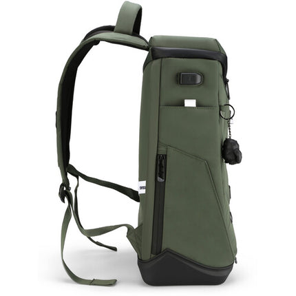 Swissdigital SEON L Mochila Dark Green Compartimentos para Laptop 16" y Tablet 12.9" Puerto USB integrado resistente al agua
